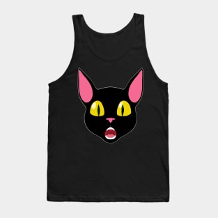 Black Cat Surprised Tank Top